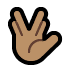 🖖🏽 vulcan salute: medium skin tone display on Windows